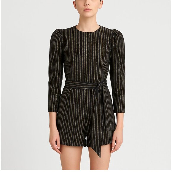 ULLA JOHNSON Vika Black Romper Jumpsuit Playsuit in black Open Back size 0 - Picture 1 of 9